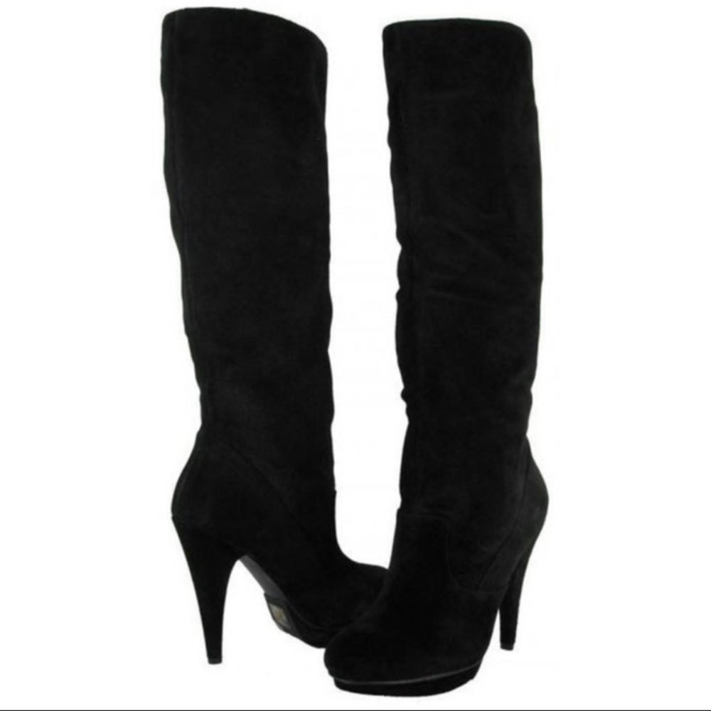 BCBG Michy suede black boots w/ platform -size 8&1/2